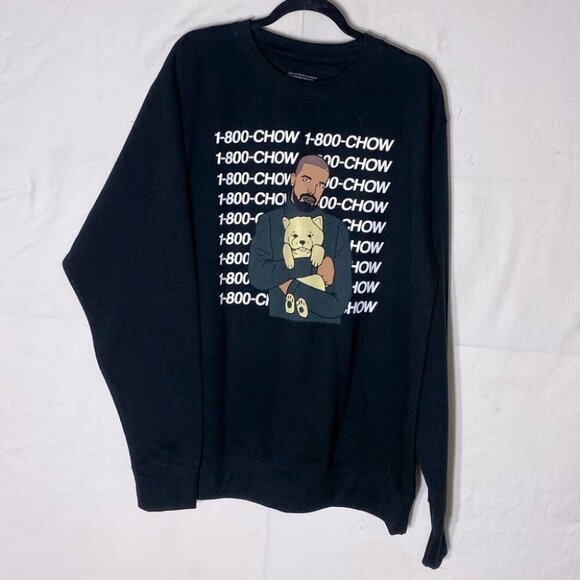 Dog Limited Drake Collaboration 1-800-Chow Black Crew Neck Sweatshirt L - Picture 1 of 6